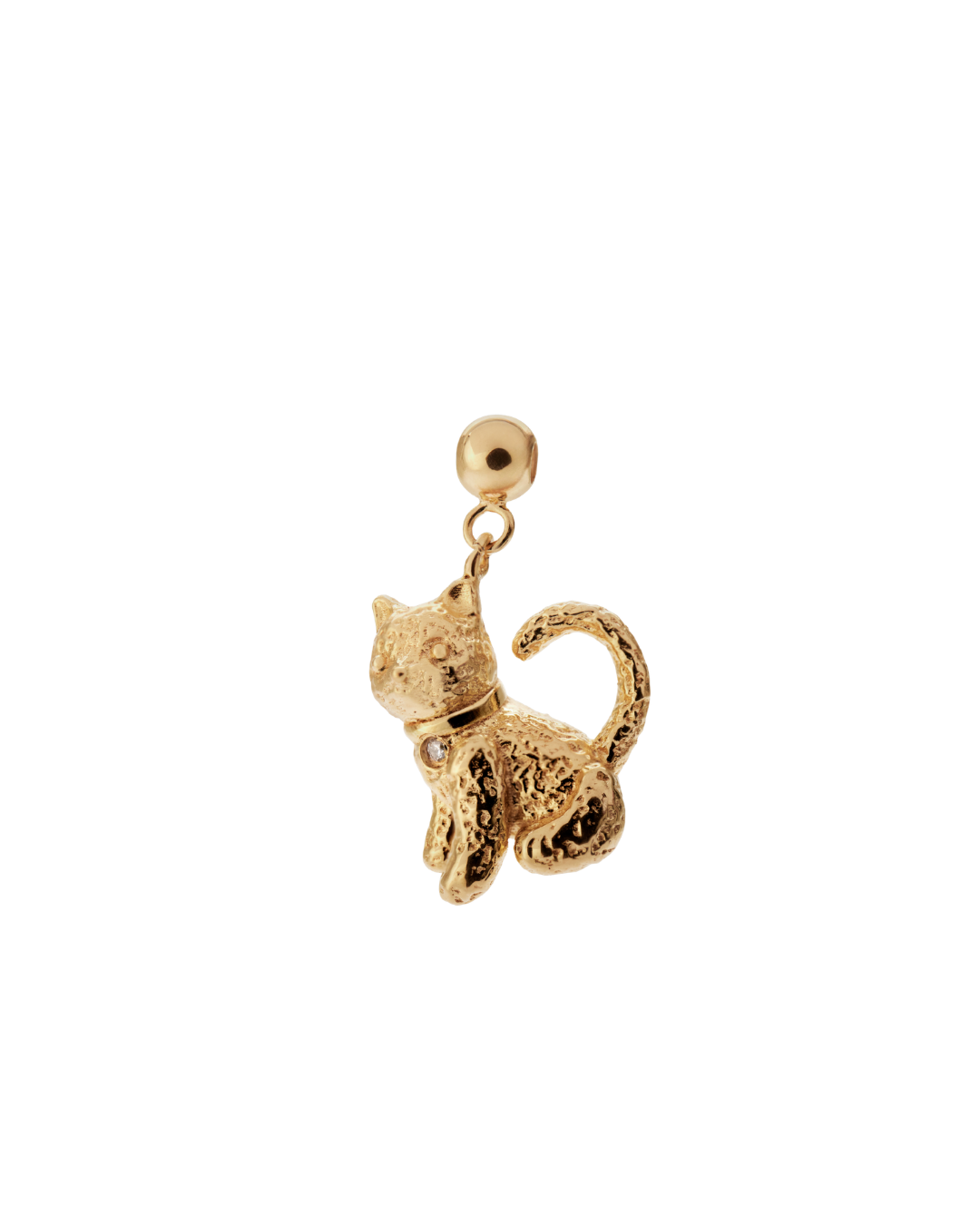 Yellow Gold Plated Sterling Silver Kitty Charm