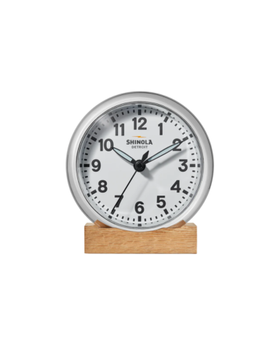 14" Runwell Wall Clock  White Dial & Chrome Case