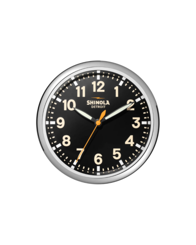 14" Runwell Wall Clock  Black Dial & Chrome Finish