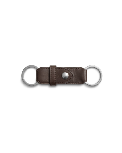 Leather Valet Key Fob in Dark Brown