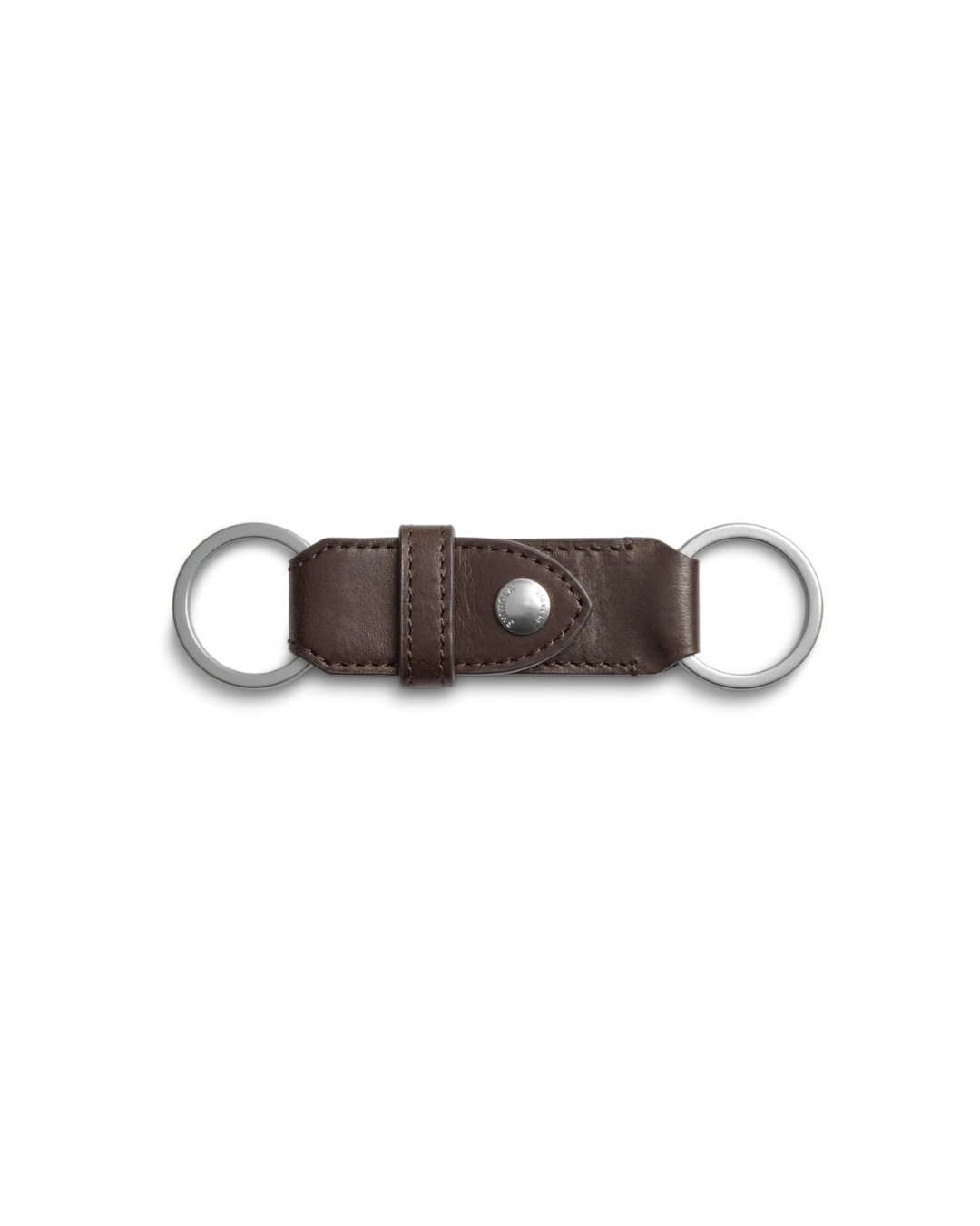 Leather Valet Key Fob in Dark Brown