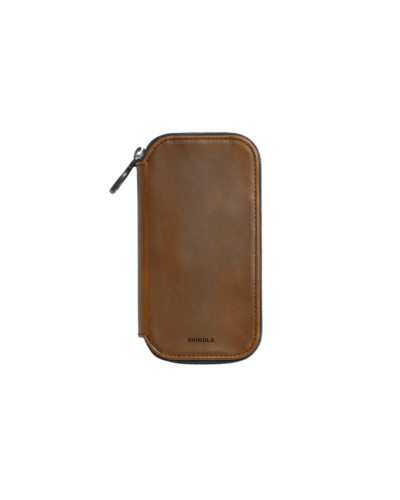The Shinola Travel Watch Case in Medium Brown