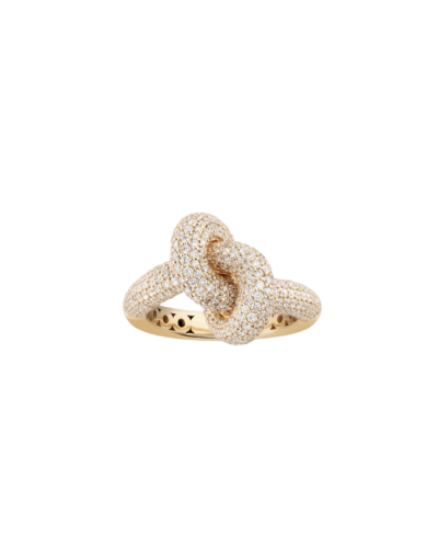 18KYG Legacy Knot Ring with Diamonds