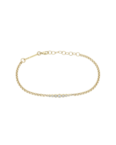 Graduated bezel diamond bracelet in 14K gold