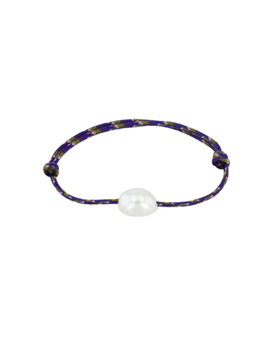 Baroque pearl paracord bracelet in blue mix