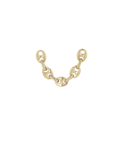 Double Piercing Mariner Chain Earring in 14K Yellow Gold (Single)