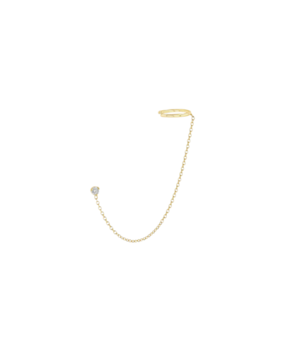 14k yellow gold ear cuff with diamonds