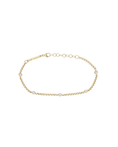 Floating diamond station bracelet in 14K gold