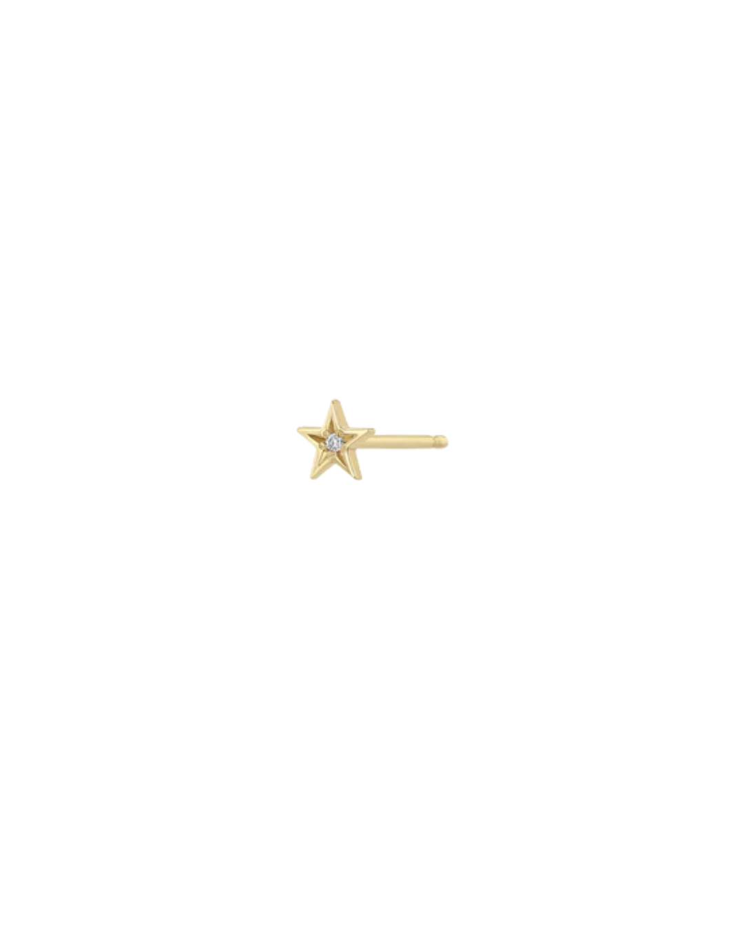 Itty bitty star diamond flat back stud in 14K gold