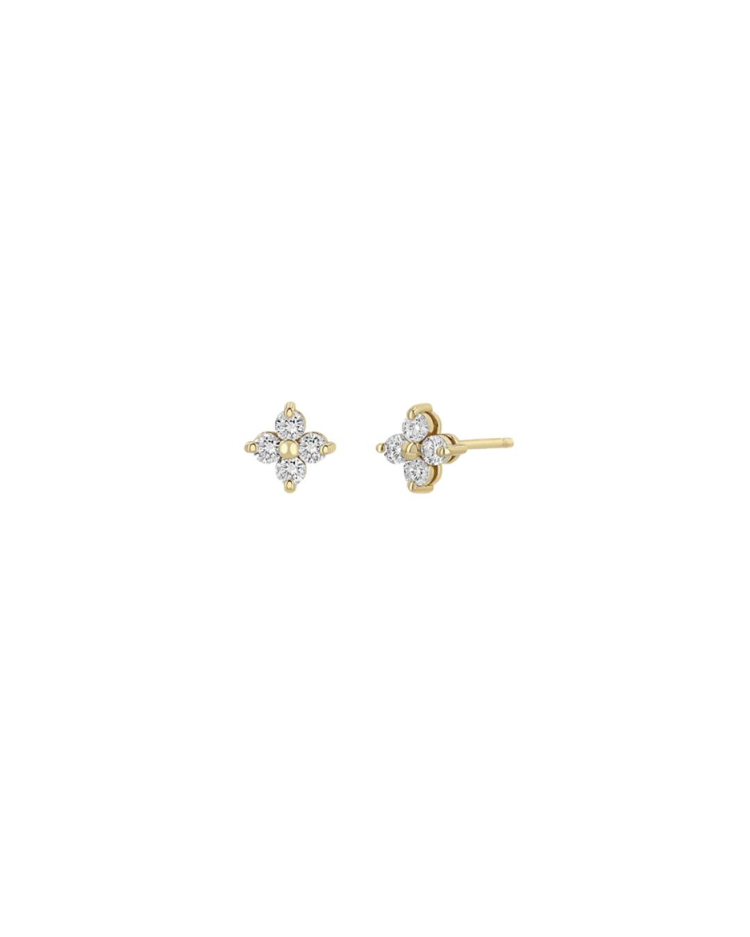 Diamond quad stud earrings in 14K gold