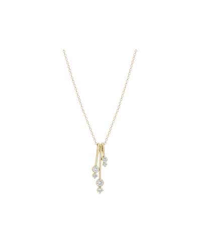Three diamond drop necklace in 14K gold