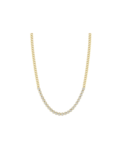 Bezel tennis station necklace in 14K gold