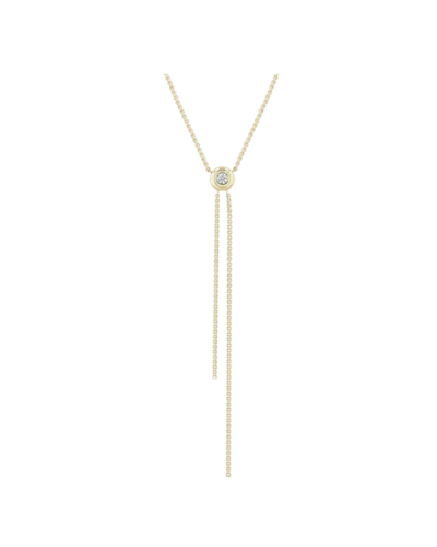 Faux bolo diamond necklace in 14K gold