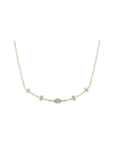 Paris dash diamond bar necklace in 14K gold