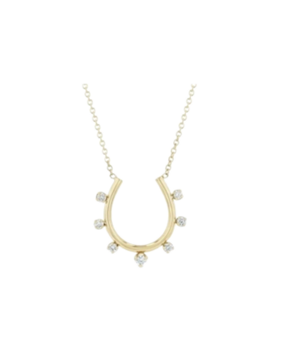 Graduated diamond horseshoe necklace in 14K gold