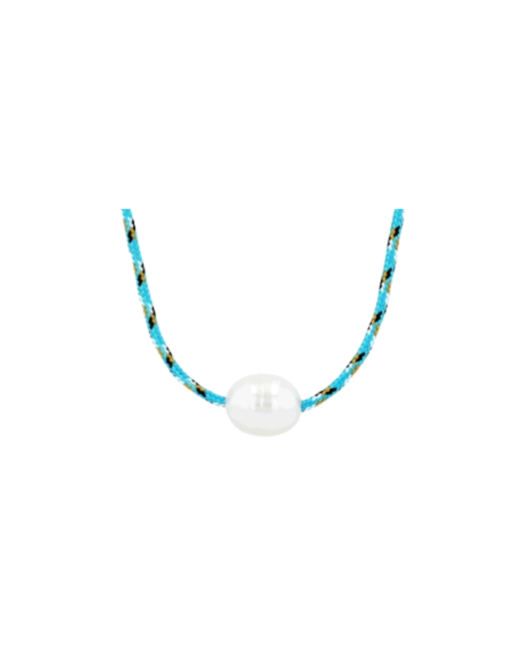 Baroque pearl blue mix paracord necklace