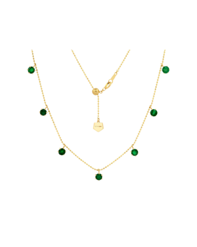 Grazielas 18K yellow gold Floating Emerald Necklace