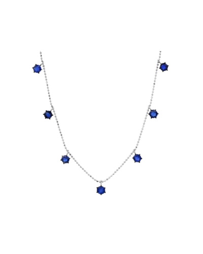 Grazielas 18K yellow gold Floating Blue Sapphire Necklace