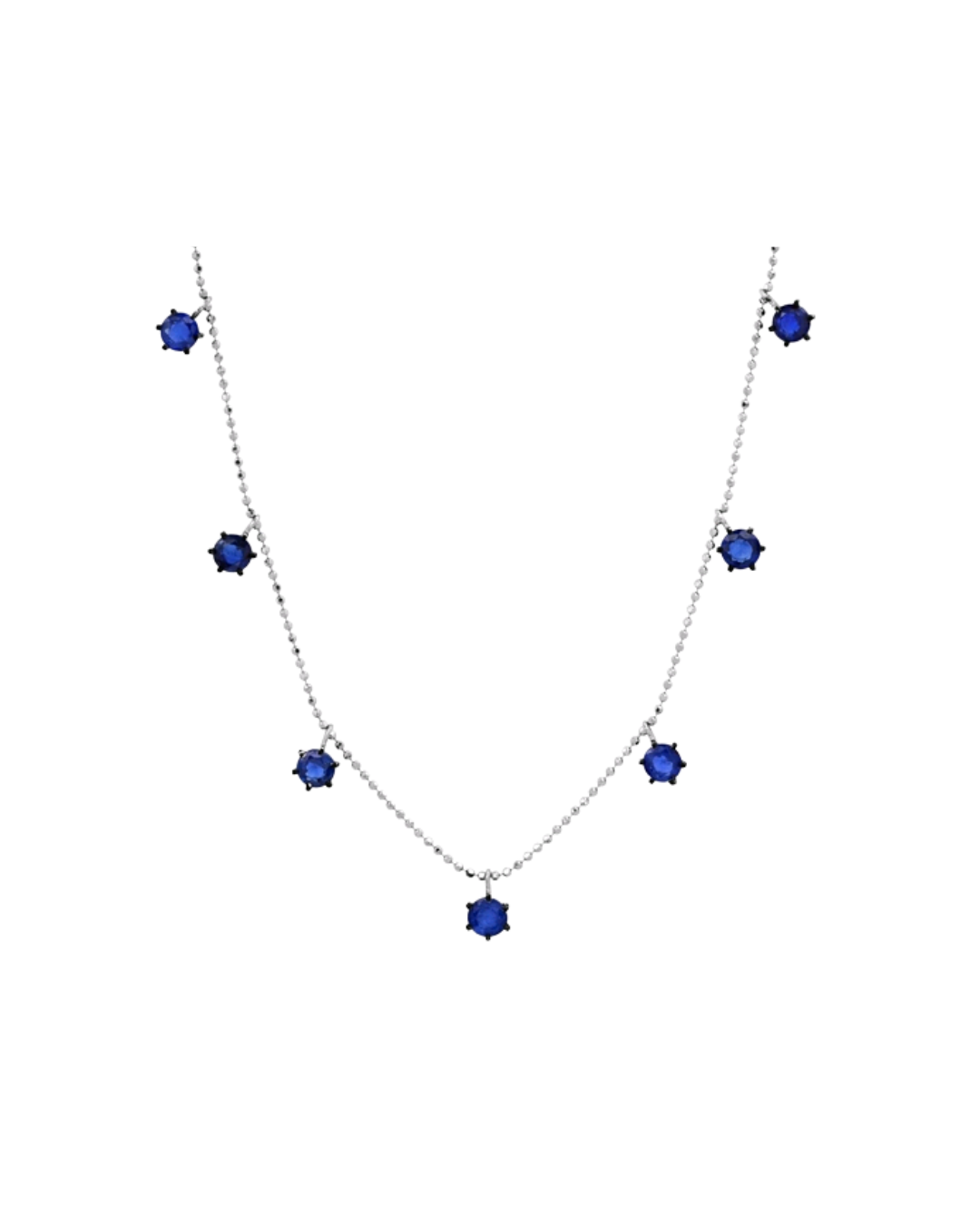 Grazielas 18K yellow gold Floating Blue Sapphire Necklace