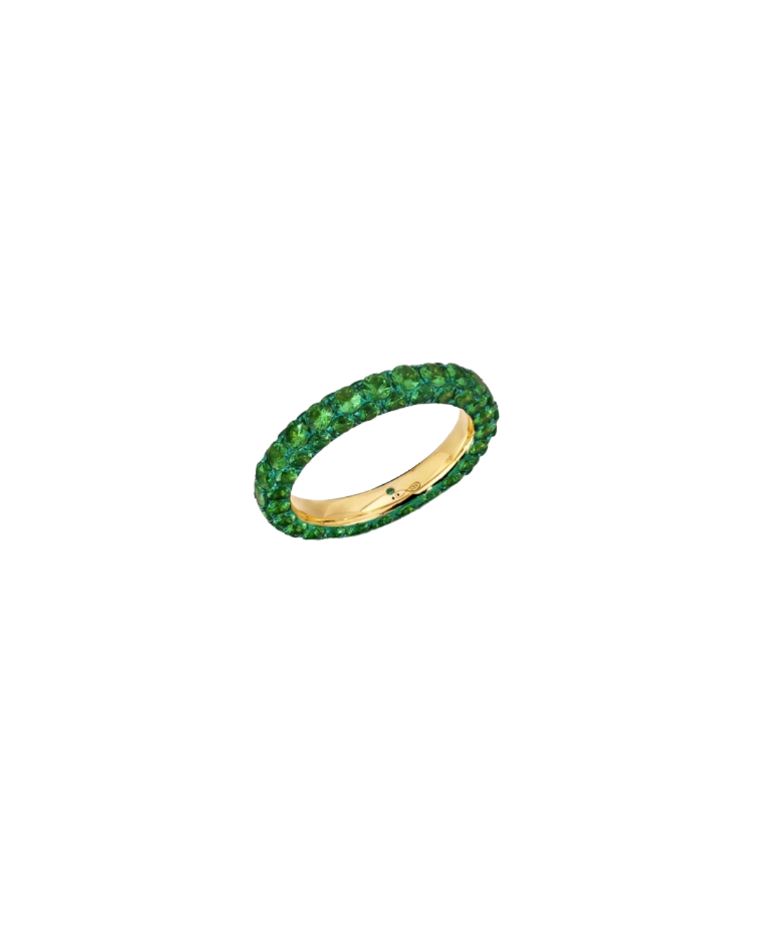 Graziela’s 18K yellow gold and green rhodium three-sided ring