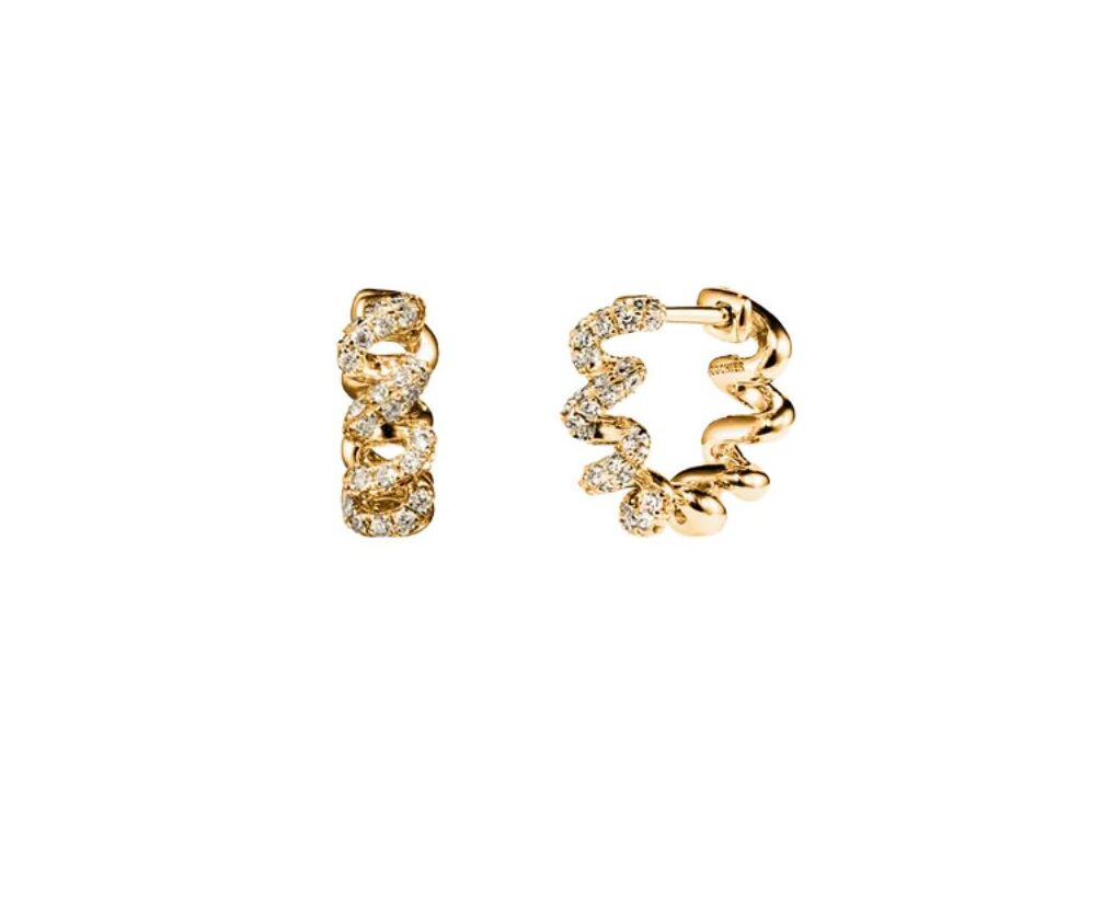 Boochier's 18KYG Diamond Slinkee Huggie Earrings