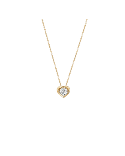 Whimsical Heart Single Diamond Pendant Necklace