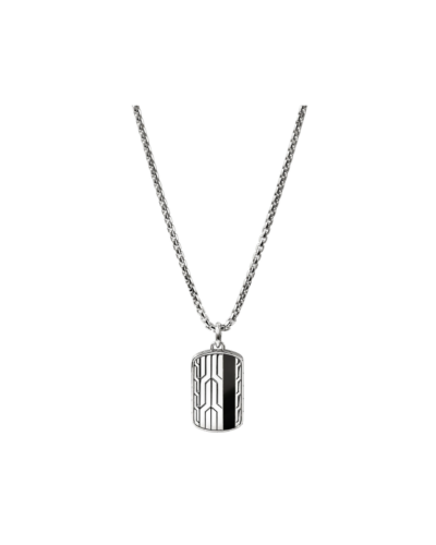 Sterling silver onyx pendant necklace with box chain 22"