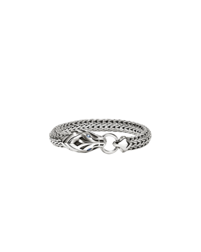 John Hardy Naga sterling silver chain bracelet with blue sapphire