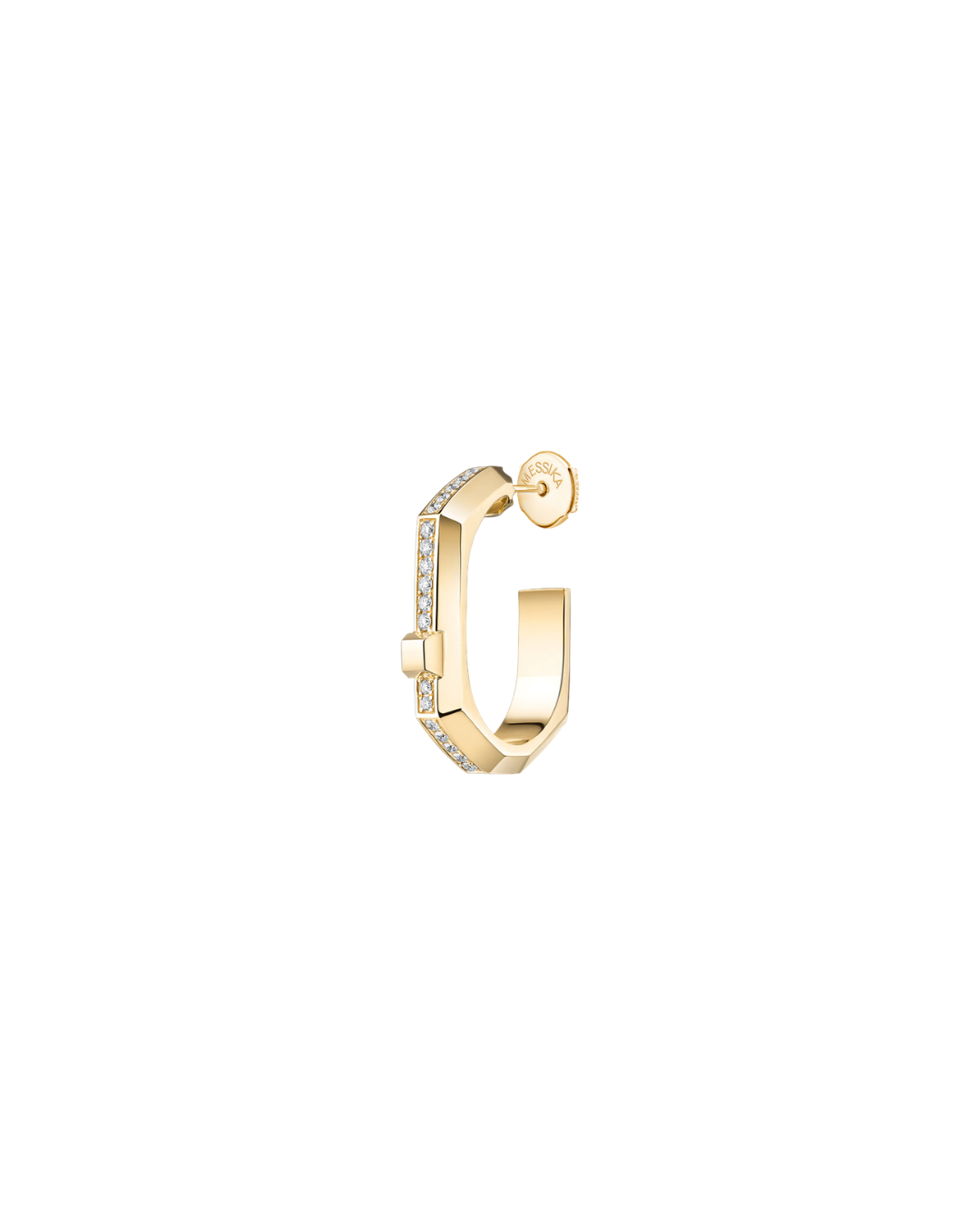 Messika Moderniste Single Pavé Hoop Earring Small Diamonds 18KT Yellow Gold