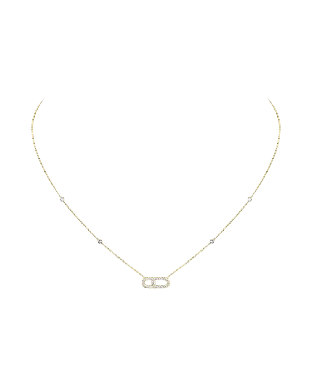 Messika Move Uno pavé diamond necklace in 18K yellow gold