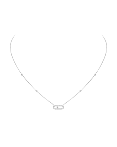 Messika Move Uno pavé diamond necklace in 18K white gold