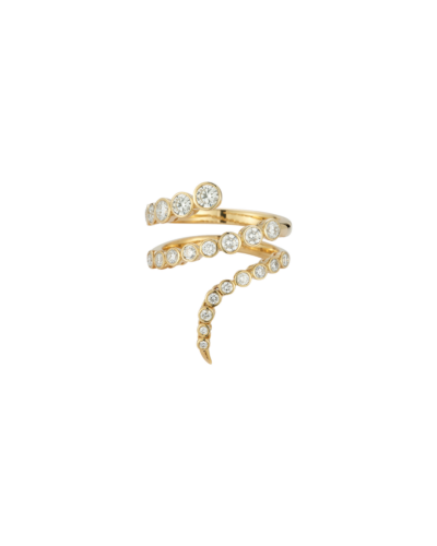 18KYG Radiance Coil Ring with Diamonds