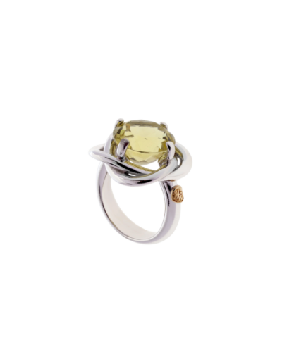Love Now Ring in Silver and Lemon Quartz