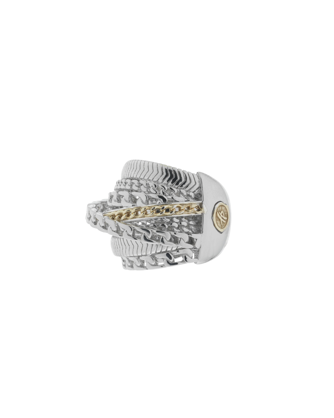Silver and gold Loving Strings ring with mixed-metal design