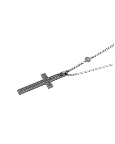 Eternity Large Cross Necklace in Silver