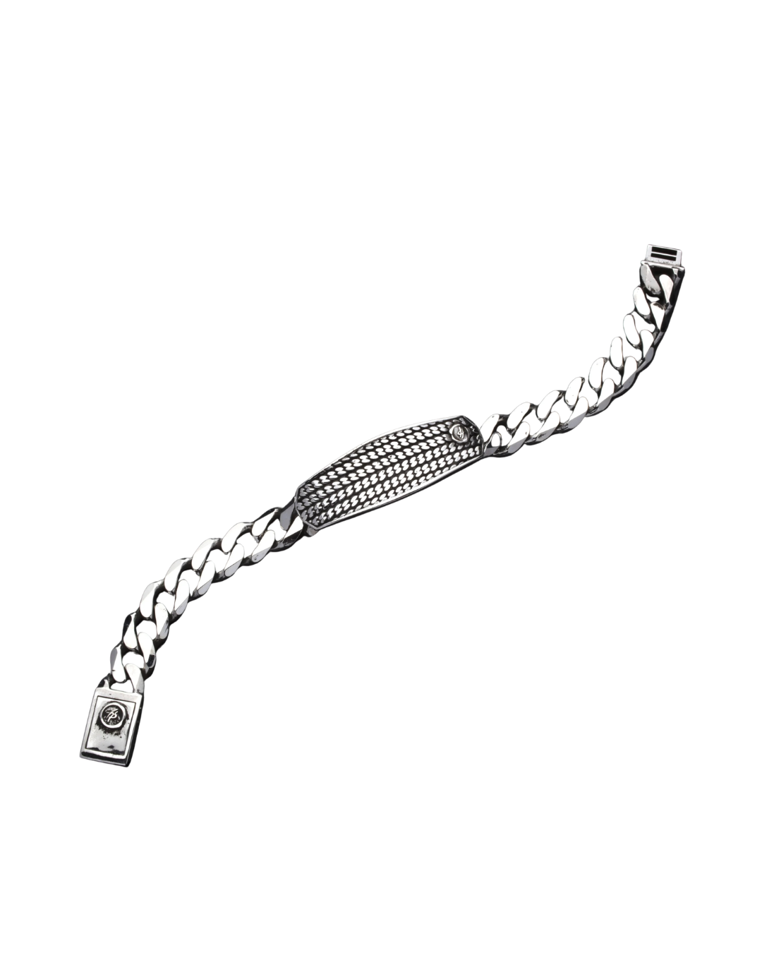 Sterling Silver Burnished Id Necklace Bracelet