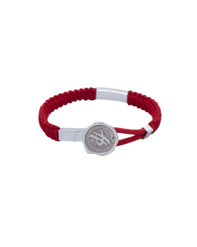 Flexibility Bracelet in Silver and Red Nylon