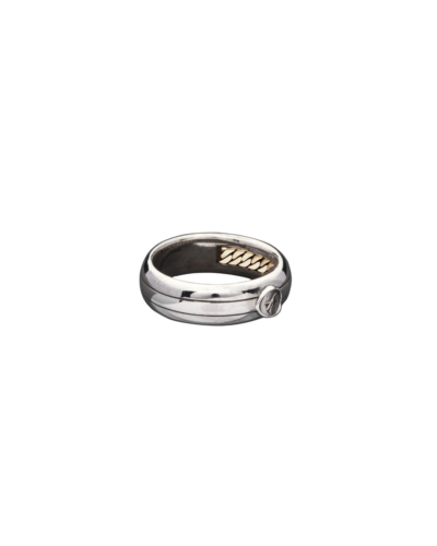 Silver & Gold Essence Internal Groumette Ring 11.5