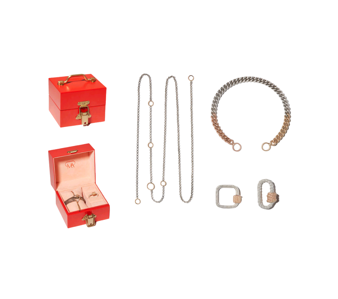 Meander Lock & Twisted Lock Set Rolo Chain Length 36" Bracelet Length 6"