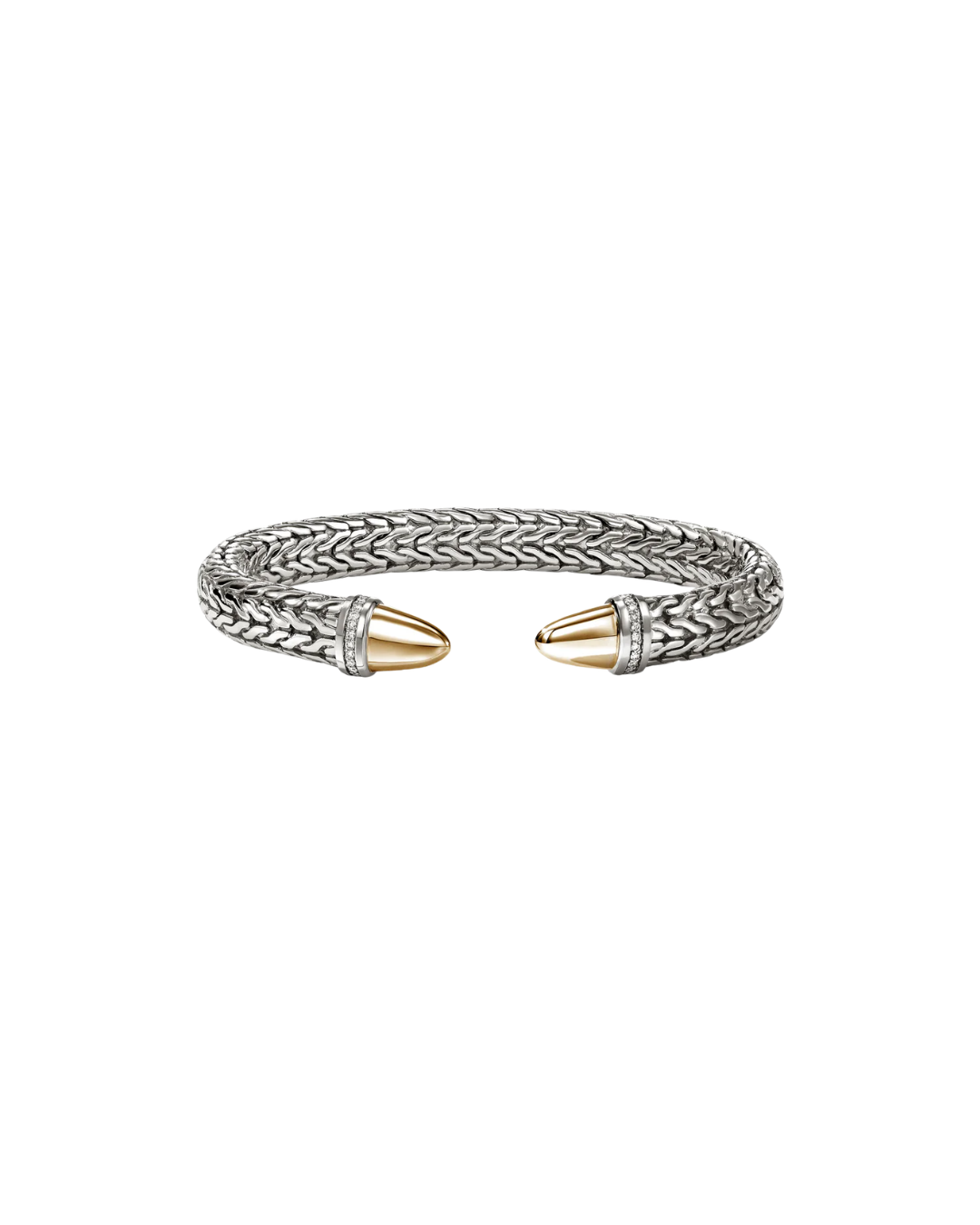 Spear 50 Flex Cuff, Gold, Sterling Silver, Diamonds Size XS