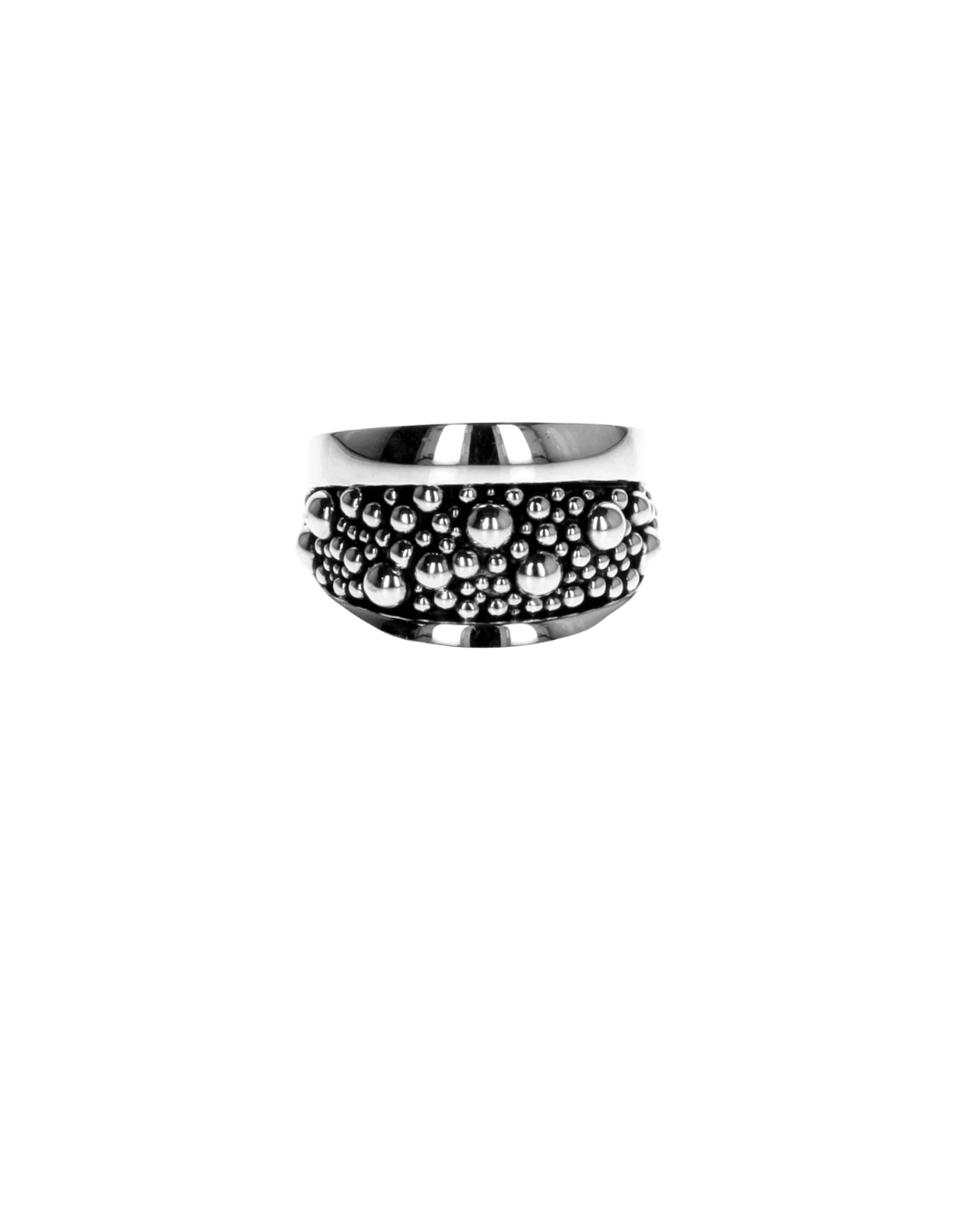 Wide Stingray Ring w/Border Ring, Size 11