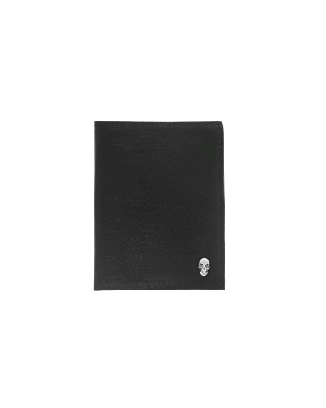 Passport Wallet with Silver Skull