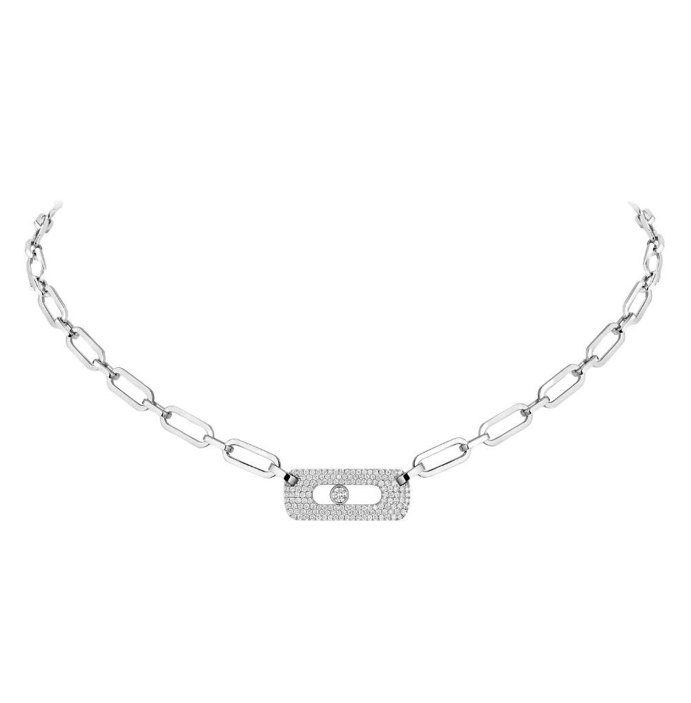 Move Link White Gold Necklace
