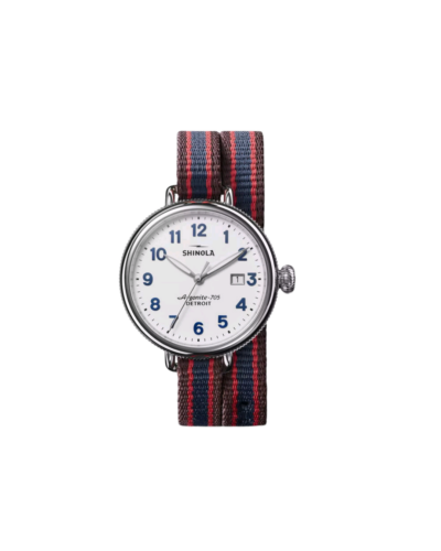 Birdy White Matte Velvet Dial & Pull-through Grosgrain Strap, 38mm
