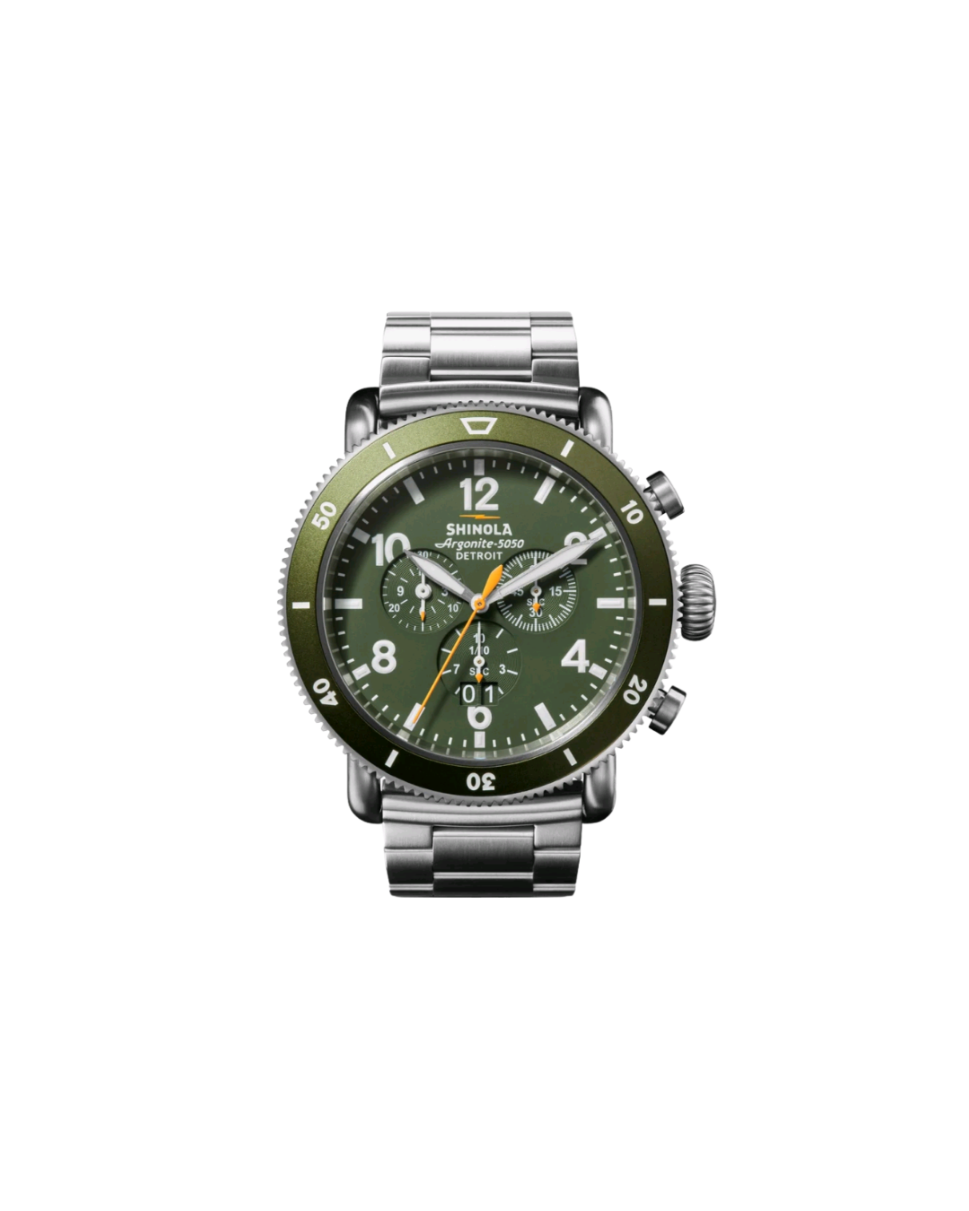 Shinola Runwell Sport Chronograph Watch Dark Olive (48mm)
