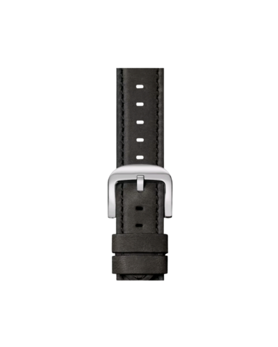 Grizzly Black Leather Watch Strap  22mm