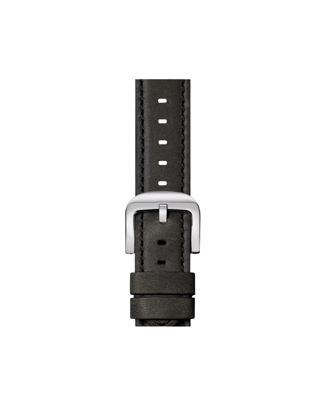 Grizzly Black Leather Watch Strap 22mm