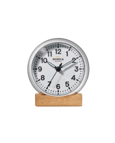 Shinola The Runwell Desk Clock in White