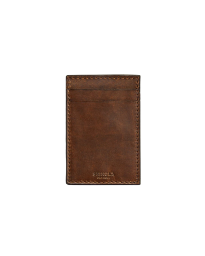 Money Clip Card Wallet, Medium Brown
