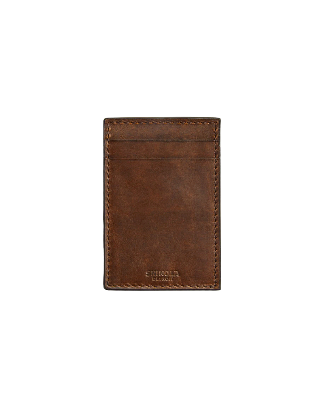 Money Clip Card Wallet, Medium Brown